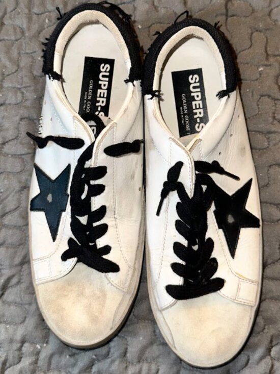  Super-Star Sneakers White Leather Black Suede Star Men\'s US10/EU43 main image 8